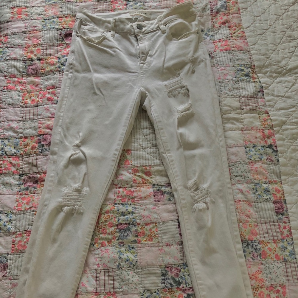 Distressed white pacsun jeans